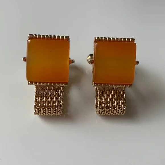Boutons De Manchette Vintage SWANK – Finition Or – Occasion En Bon état